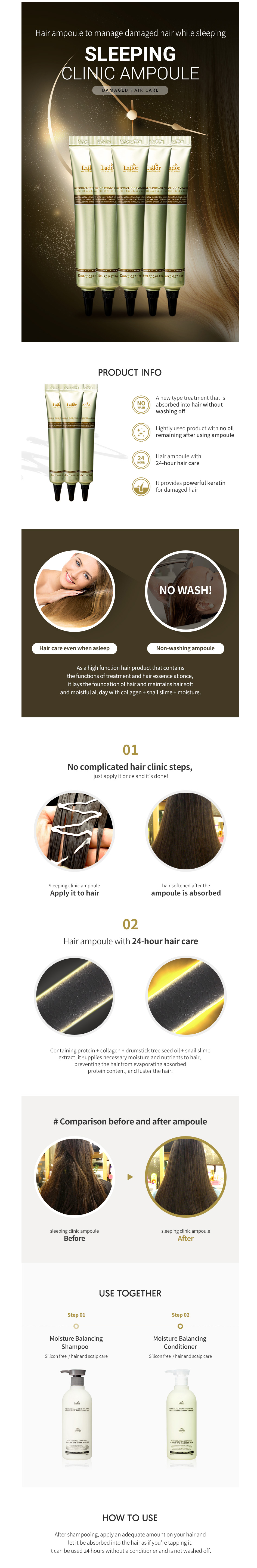 Lador - Snail Sleeping Hair Ampoule -20ml