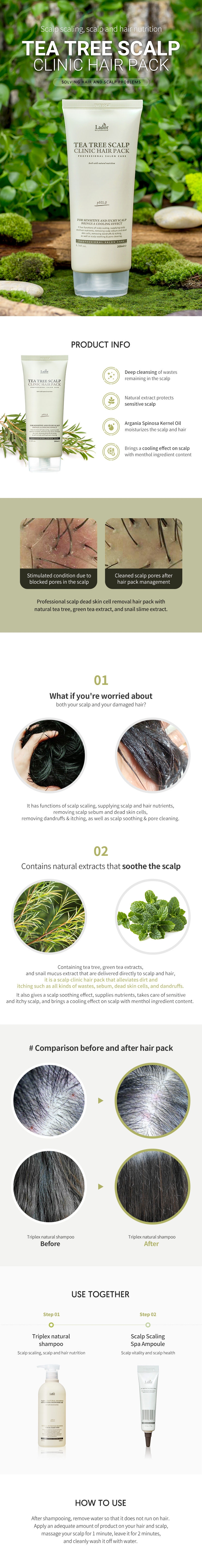 Lador - Tea Tree Scalp Clinic Hair Pack -200g