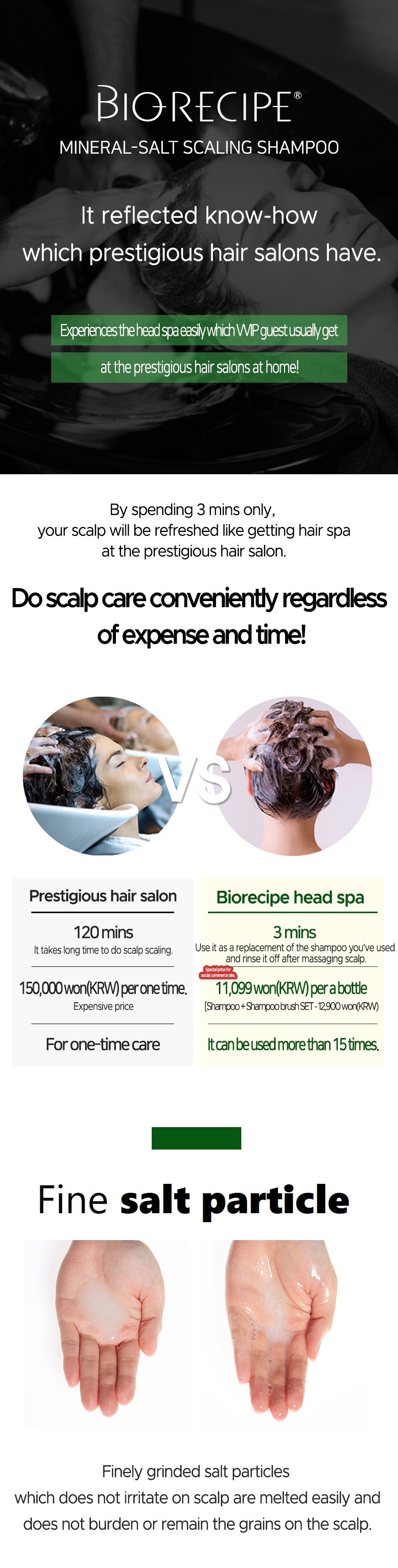 BIORECIPE - Shampooing détartrant aux sels minéraux Head Spa
