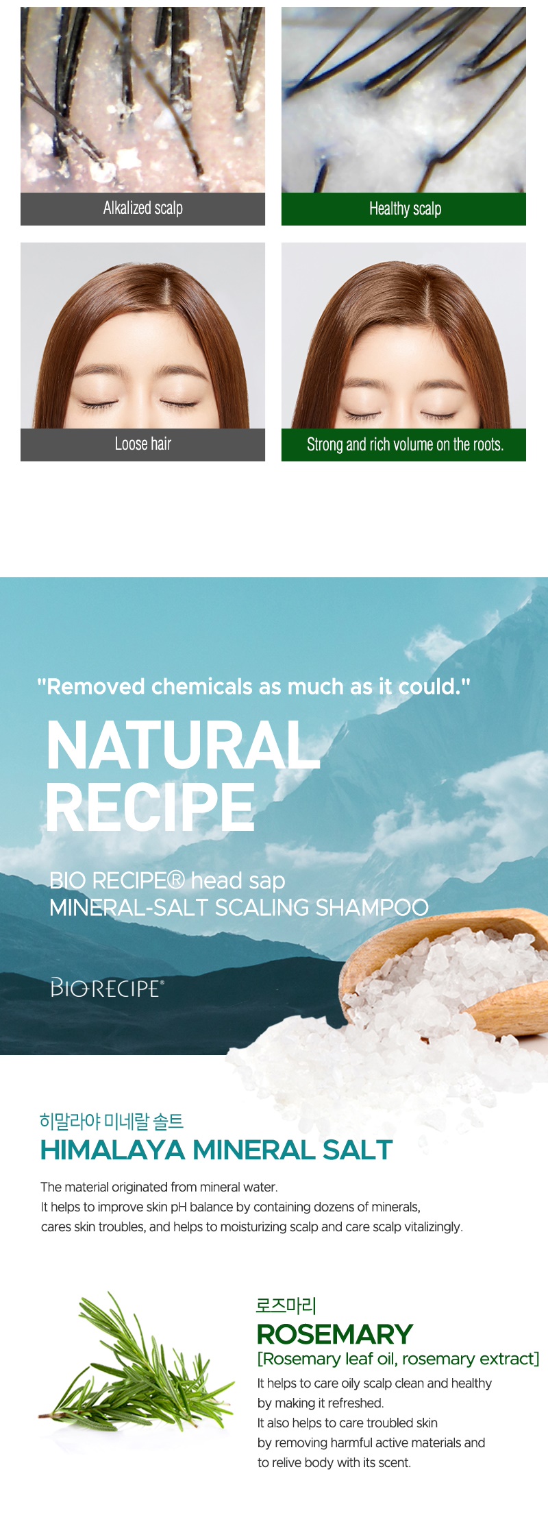 BIORECIPE - Shampooing détartrant aux sels minéraux Head Spa