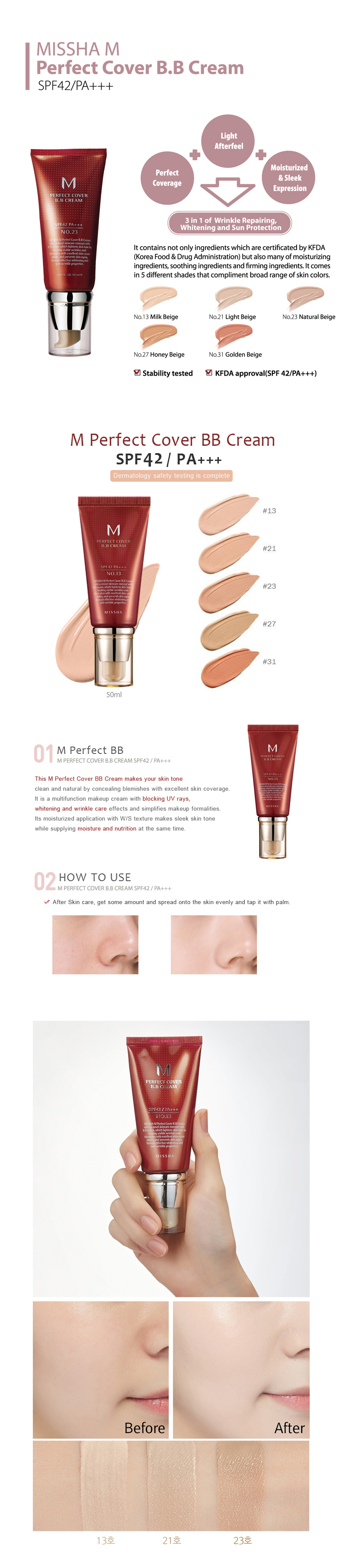 MISSHA - M Perfect Cover BB crème