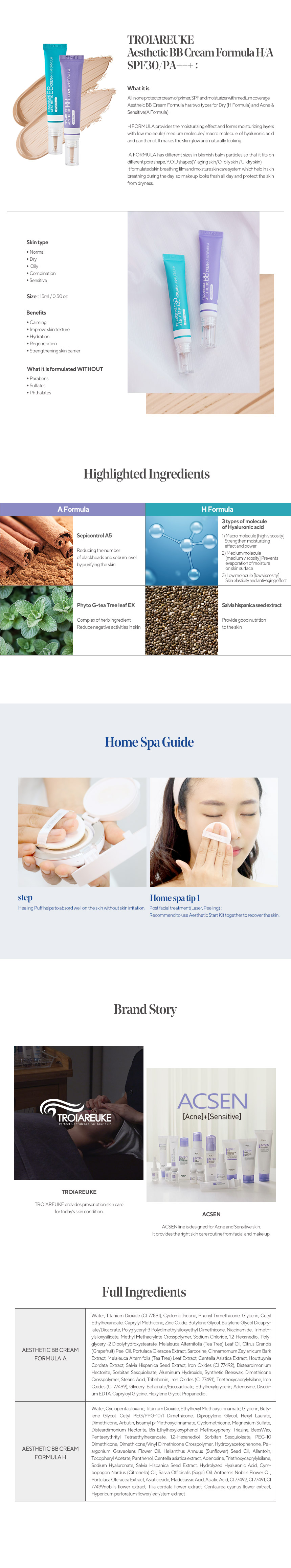 TROIAREUKE - Aesthetic BB Cream - 15ml (SPF30 PA+++)