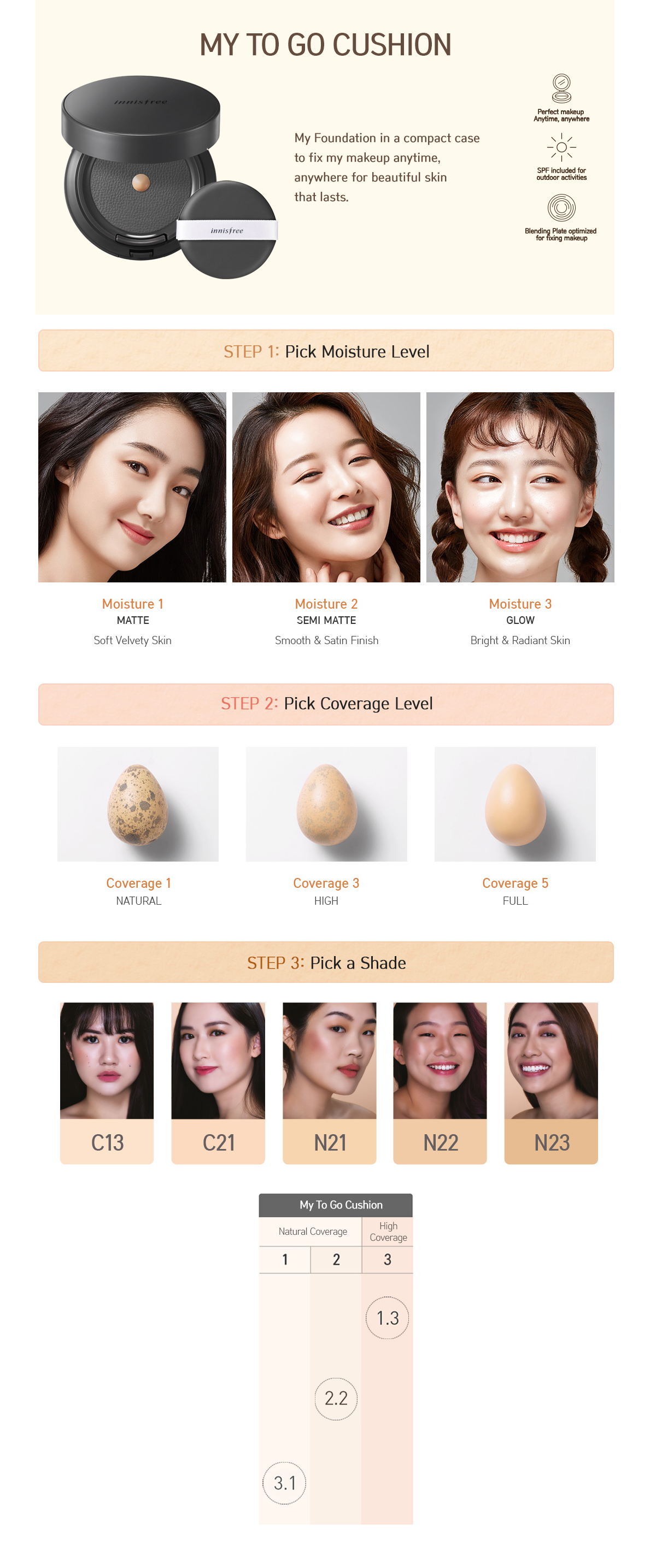innisfree - My To Go Coussin 2.2 SPF35 PA ++ 13g
