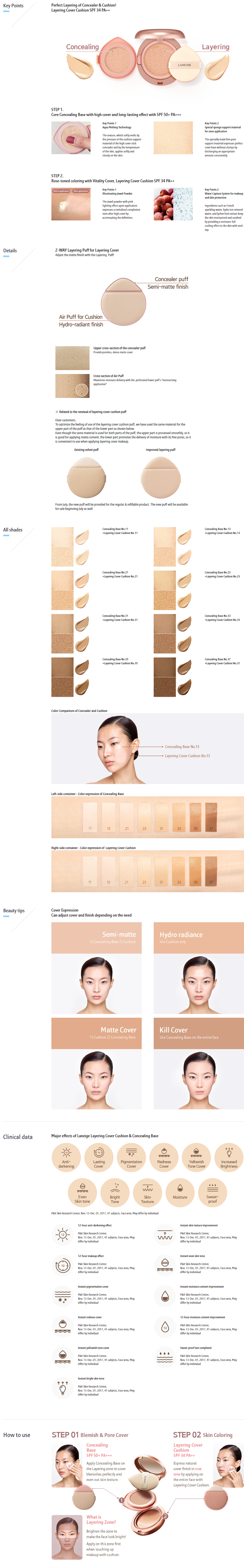 LANEIGE - Coussin de recouvrement et base dissimulée