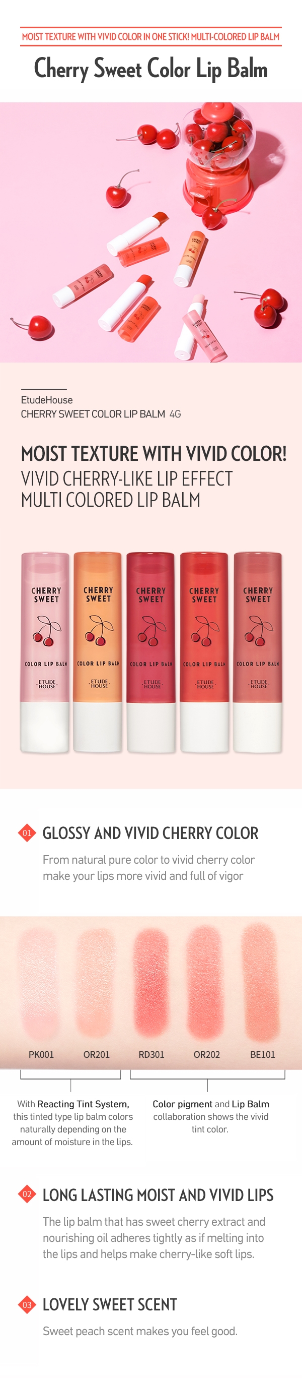 Etude House - Baume à lèvres couleur cerise douce