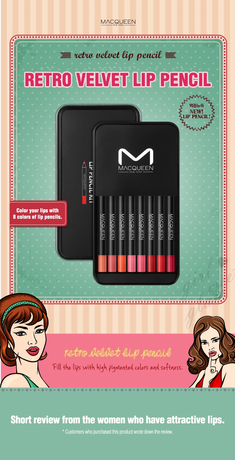 MACQUEEN - Retro Velvet Lip Pencil Kit - 1,5 g * 8