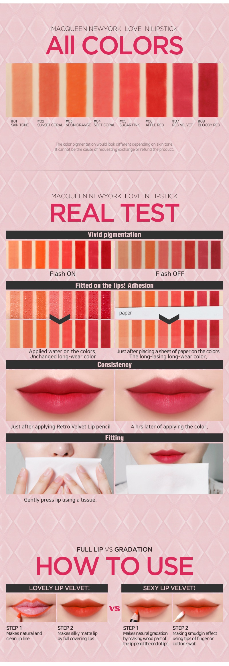 MACQUEEN - Retro Velvet Lip Pencil Kit - 1,5 g * 8