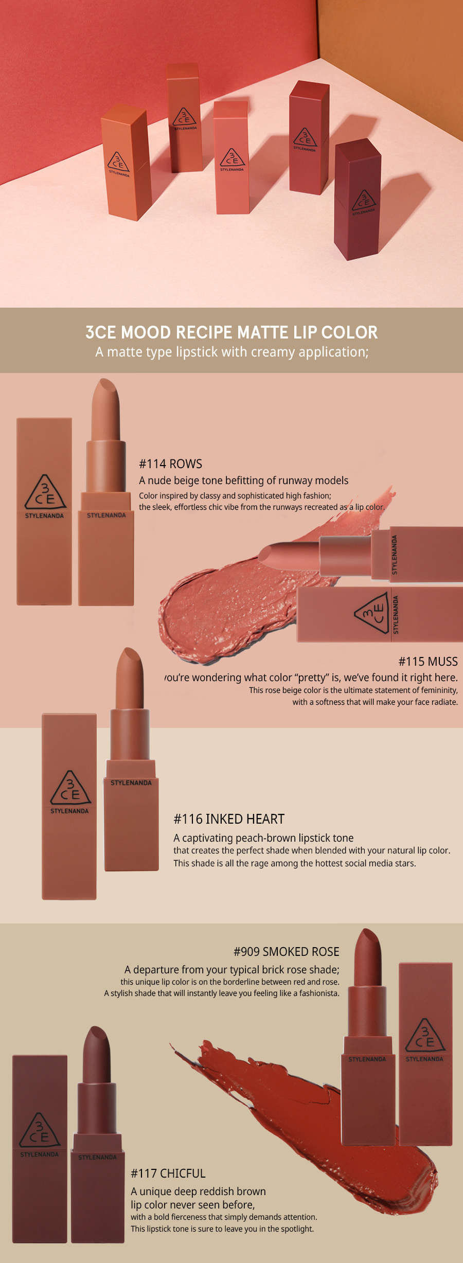 3CE - Mood Recipe Matte Lip Color