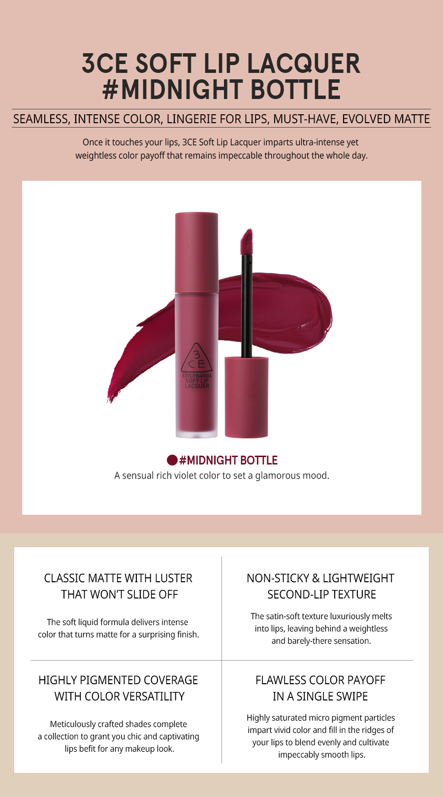 3CE / 3 CONCEPT EYES - Soft Lip Lacquer