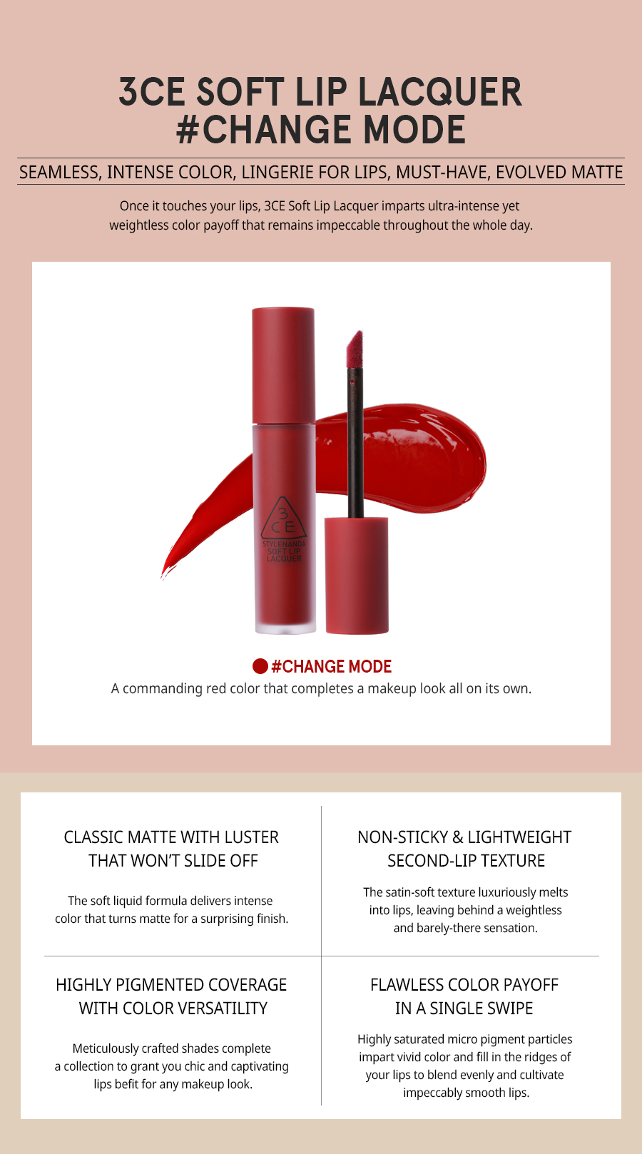 3CE / 3 CONCEPT EYES - Soft Lip Lacquer