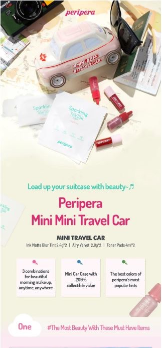 peripera - Mini Mini Travel Car Rose - 1pack (5items)