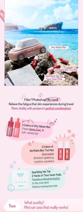 peripera - Mini Mini Travel Car Rose - 1pack (5items)
