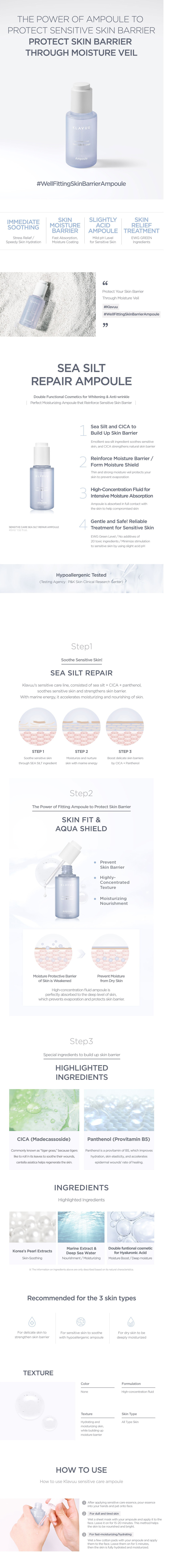 KLAVUU - AMPOULE DE RÉPARATION SENSIBLE SOIN MER - 45ml