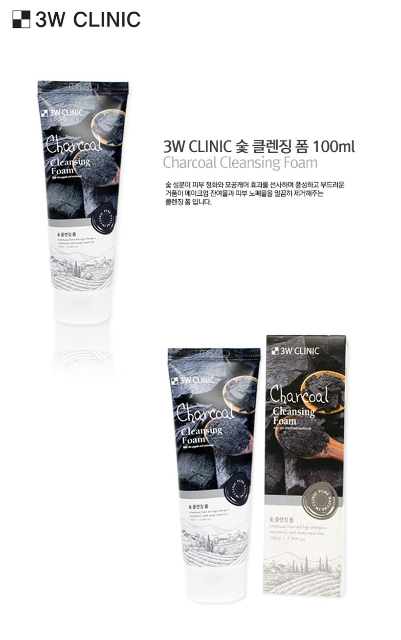 3W Clinic - Mousse nettoyante - 100 ml - Charbon