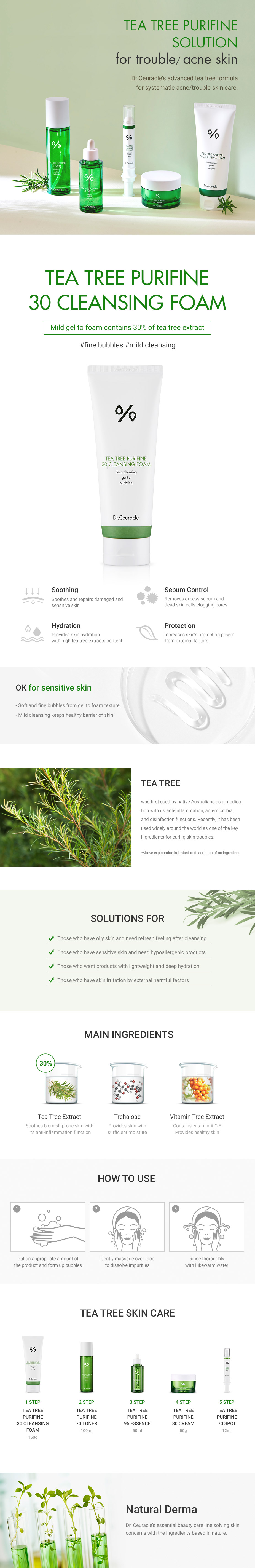 Dr.Ceuracle - Tea Tree Purifine 30 Cleansing Foam - 150ml