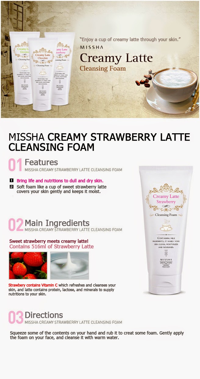 MISSHA - Mousse nettoyante Creamy Latte No. Strawberry - 172ml