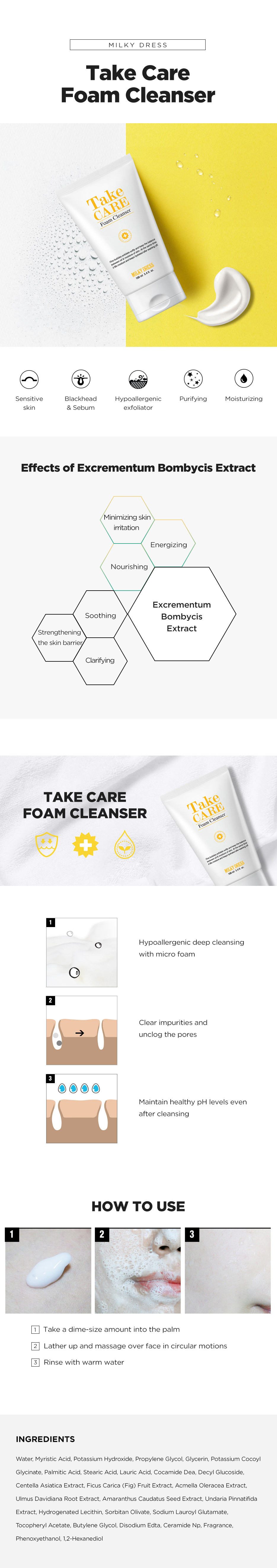 MILKYDRESS - Take Care Foam Cleanser - 100ml