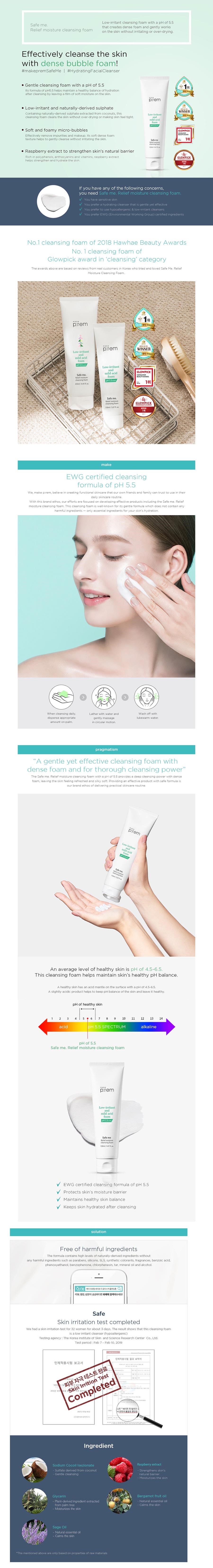 make p:rem - Safe me. Relief moisture cleansing foam