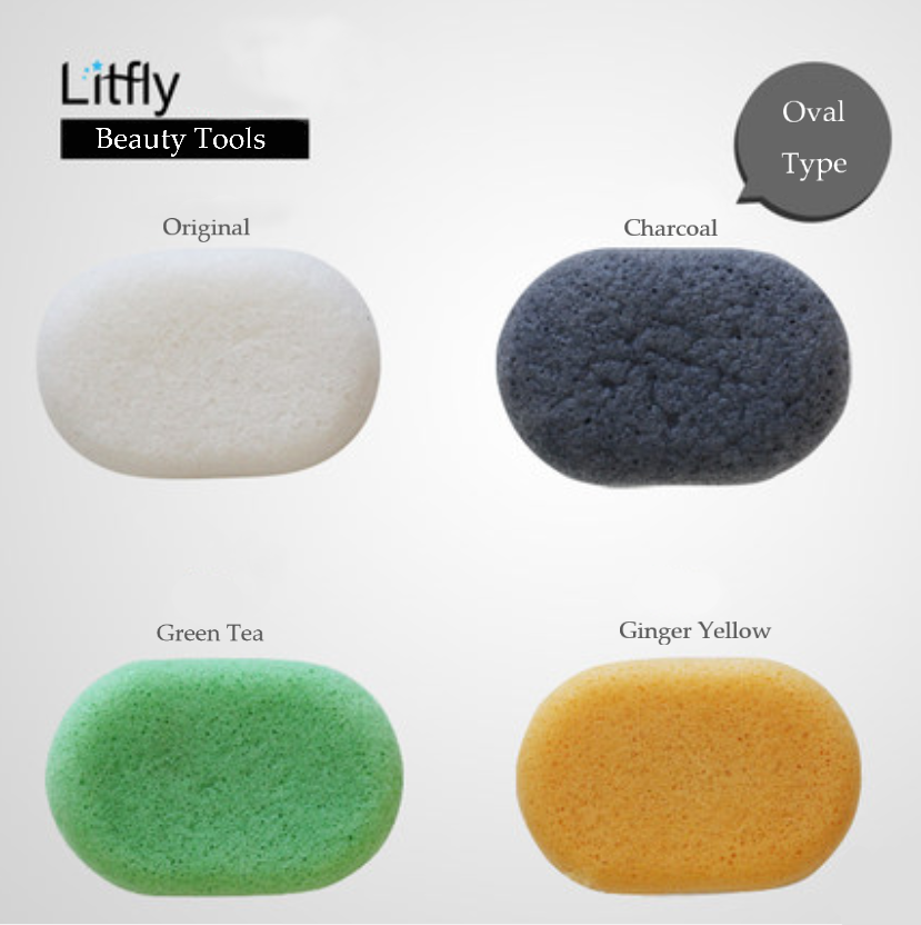 Litfly - Natural Konjac Sponge Set (Oval)