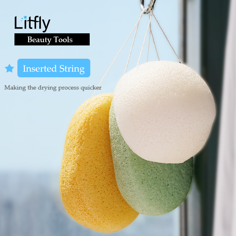 Litfly - Natural Konjac Sponge Set (Oval)