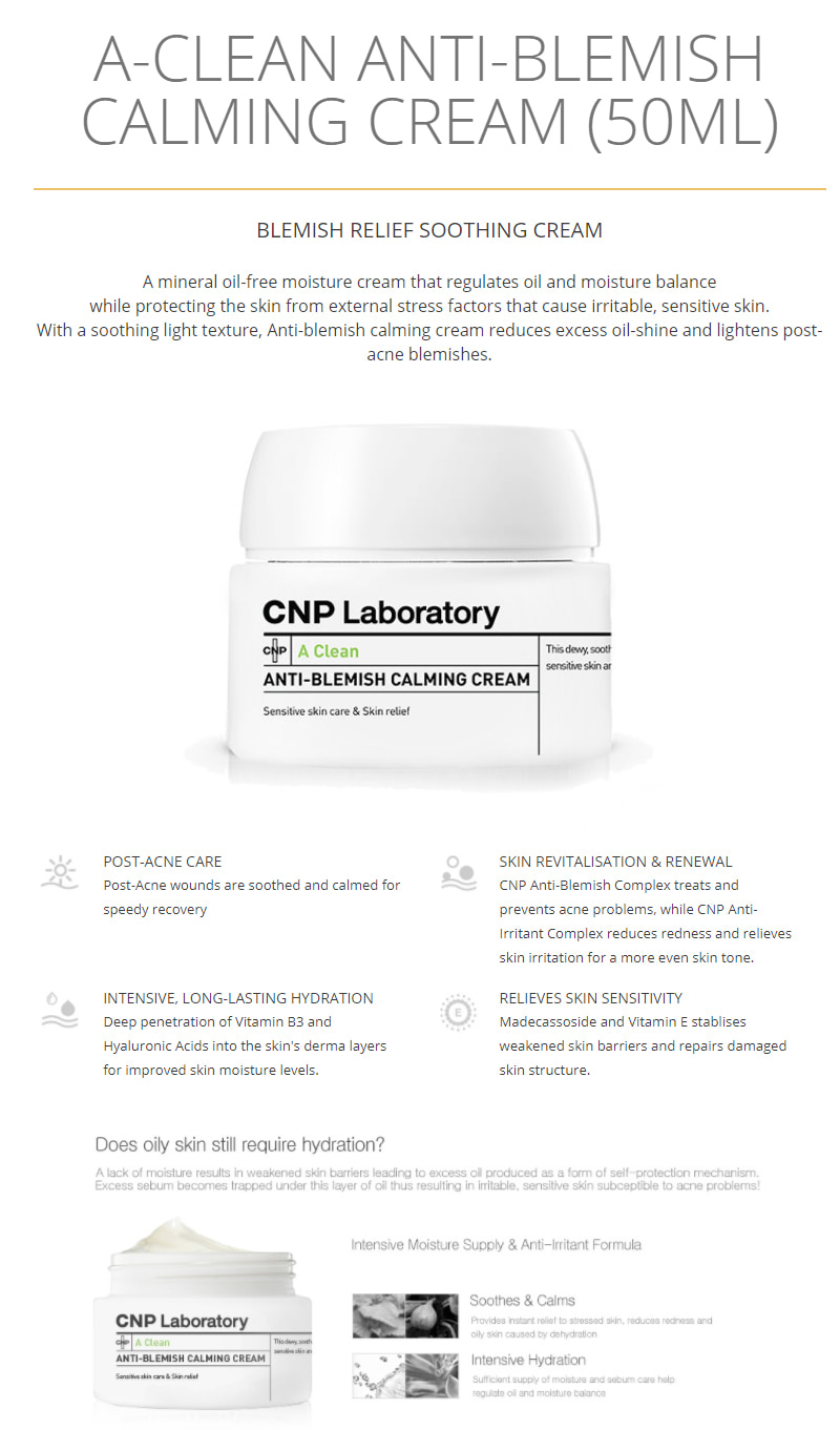 CNP LABORATORY - Une Crème Apaisante Anti-Imperfections Propre - 50ml