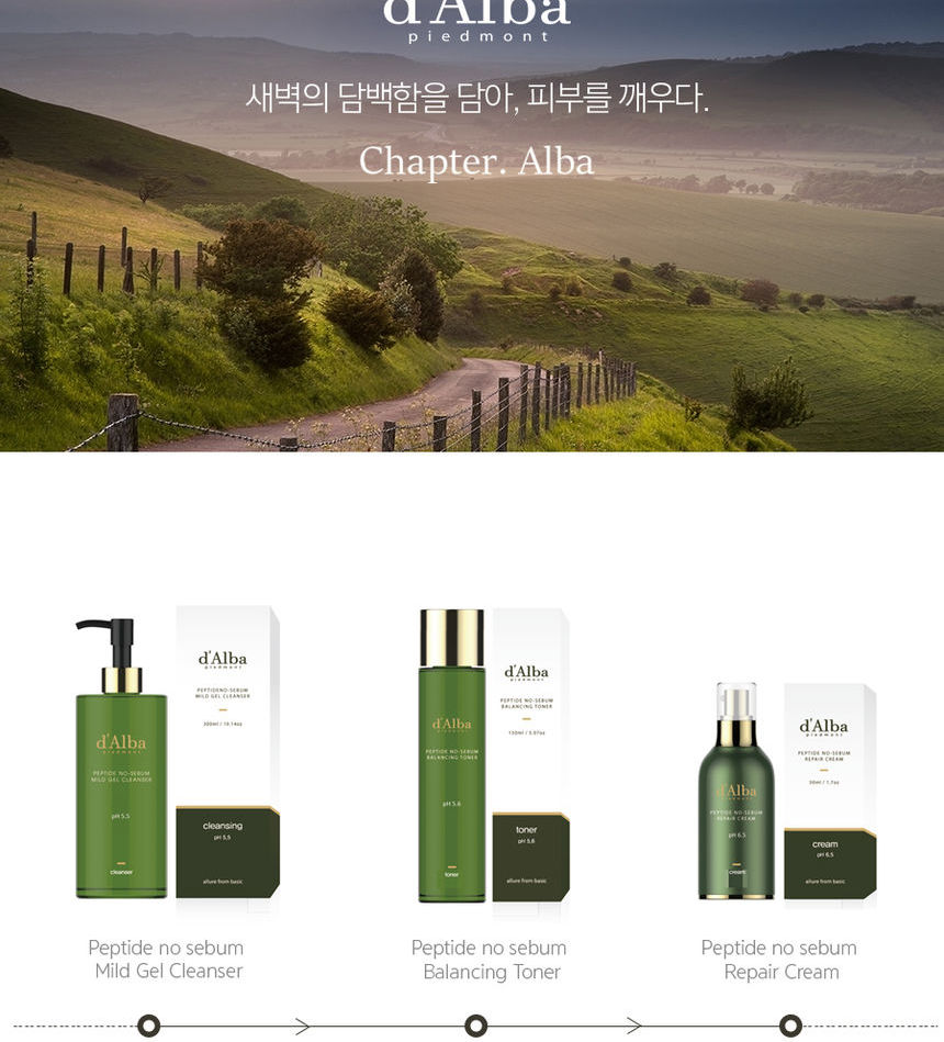 d'Alba - Peptide No Sebum Repair Cream - 50ml