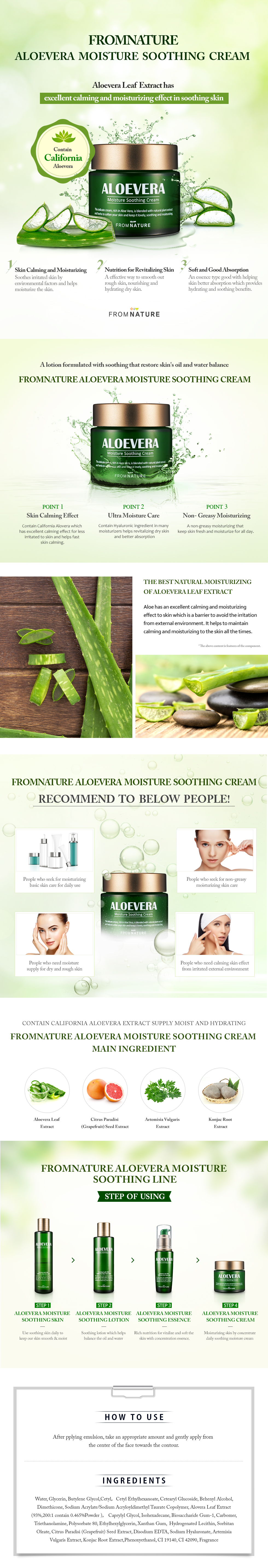 FROM NATURE - Aloevera 93% Crème Apaisante Hydratante
