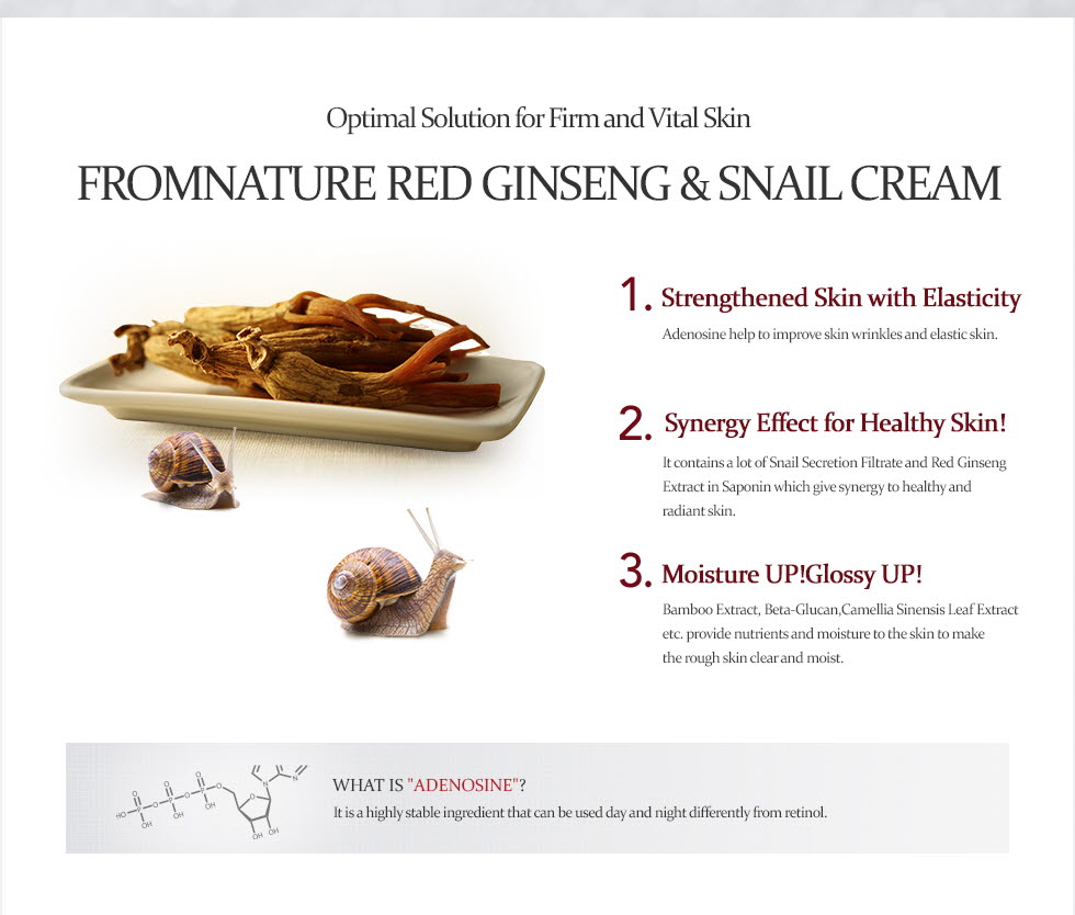 FROM NATURE - Crème de ginseng rouge et d'escargot - 100ml