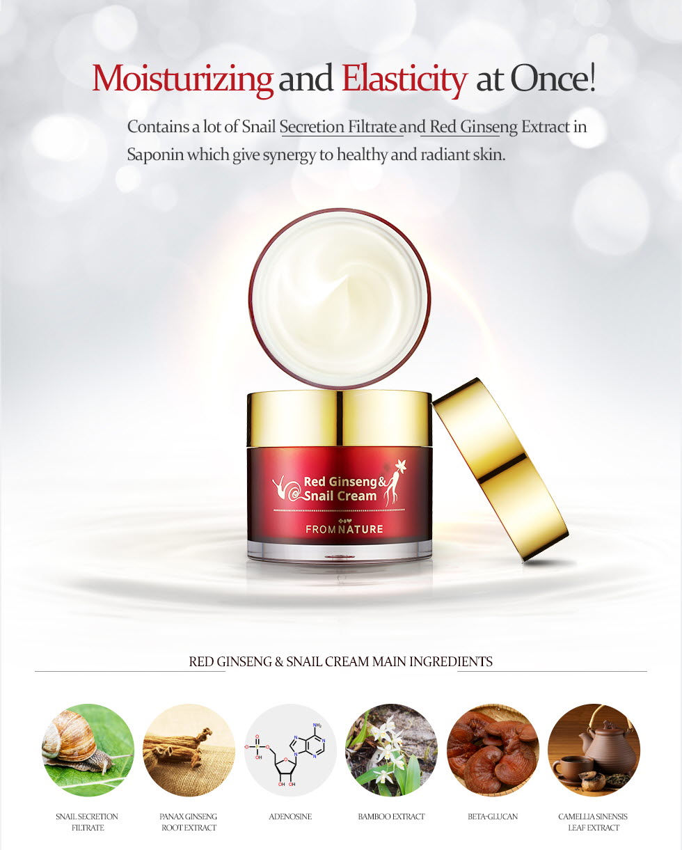 FROM NATURE - Crème de ginseng rouge et d'escargot - 100ml