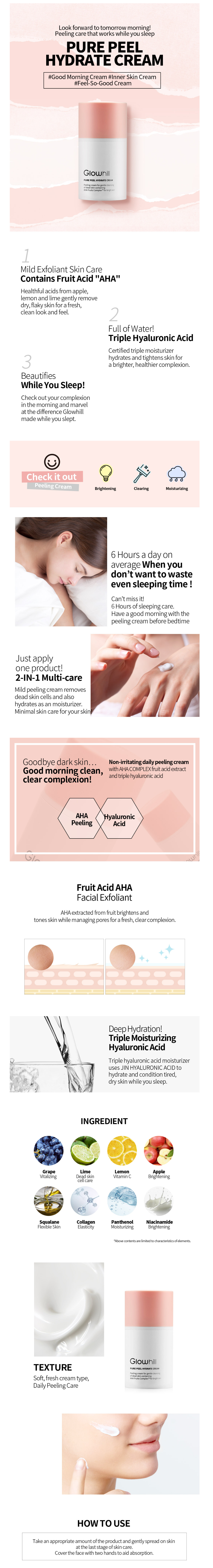 Glowhill - Pure peel hydrate cream -50ml