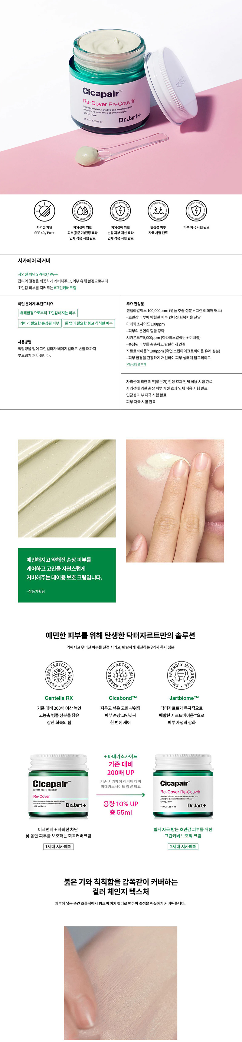 Dr. Jart+ - Cicapair Re-Cover SPF40 PA ++ - 55ml