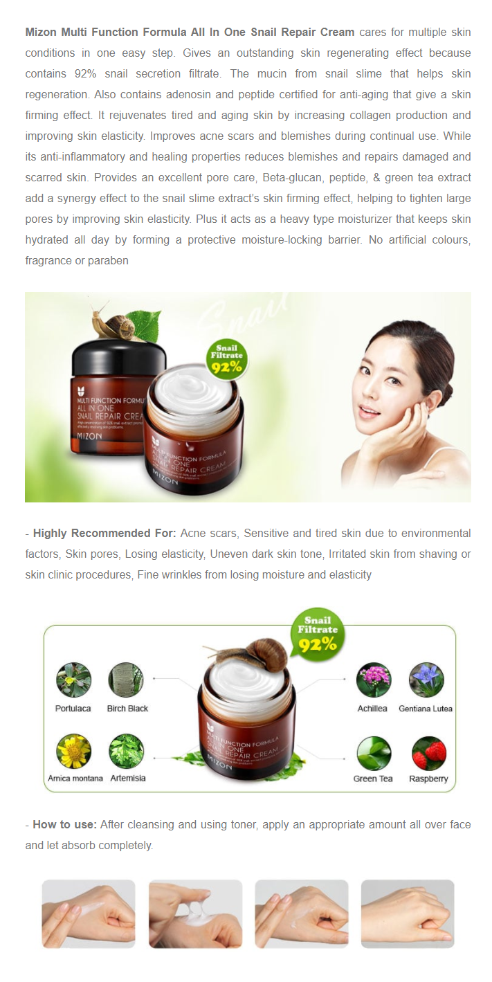 MIZON - All in One Snail Repair Cream