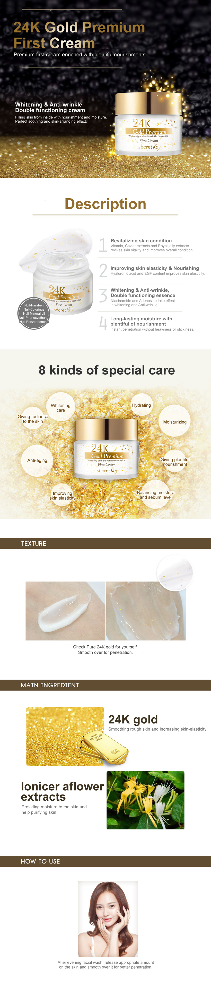 Secret Key - 24K Gold Premium Première crème - 50g