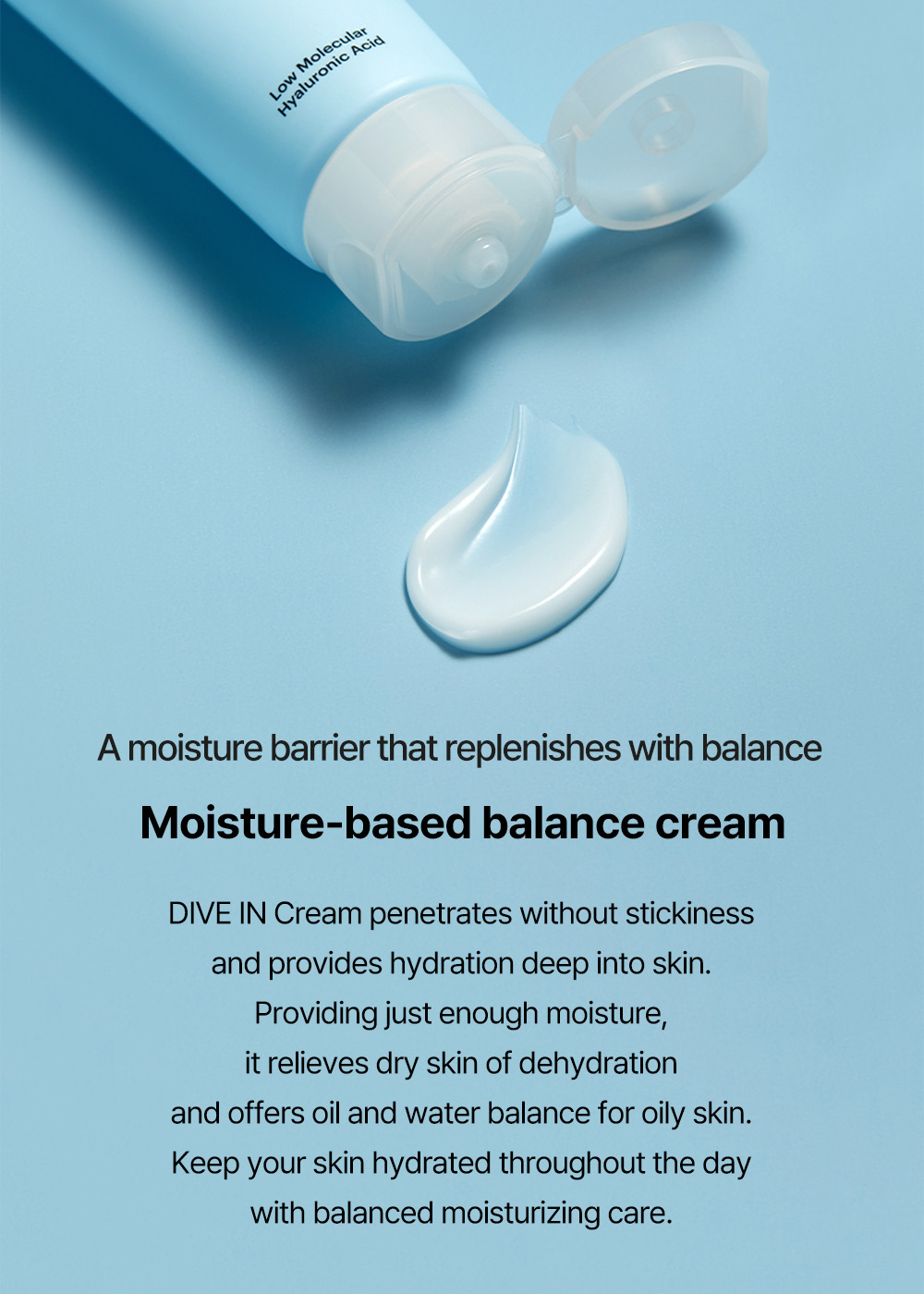 Torriden - Crème d'acide hyaluronique à faible poids moléculaire DIVE-IN - 80 ml