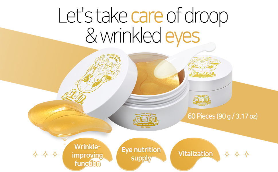 Elizavecca - Patch pour les yeux à l'acide hyaluronique Hell Pore Gold
