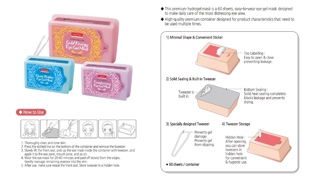 PUREDERM - Masque Gel Transformant pour les Yeux - 60pièces