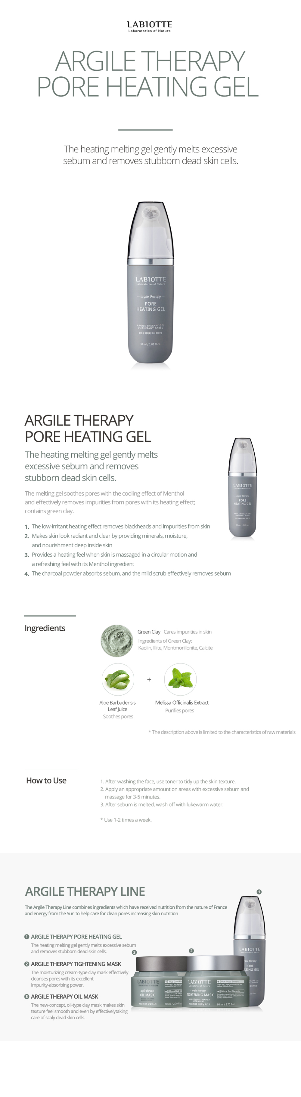 LABIOTTE - Argile Theraphy Pore Heating Gel - 30ml