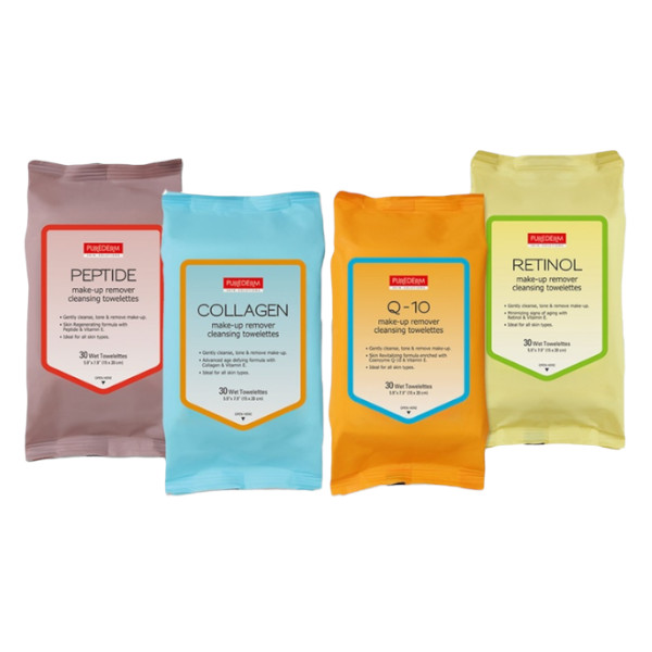 PUREDERM - Make-up remover cleansing towelettes