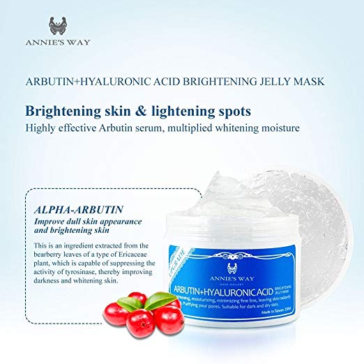 Annie'sWay - Arbutine + Acide hyaluronique Brightening, Masque gelée