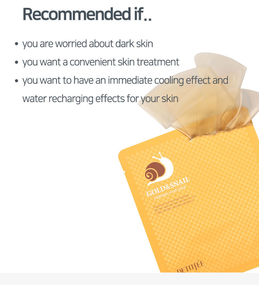 PETITFEE - Hydrogel Mask Pack #Gold & Snail - 5pcs