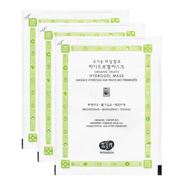 WHAMISA - Organic Fruits Hydrogel Mask - 33g X 3pcs