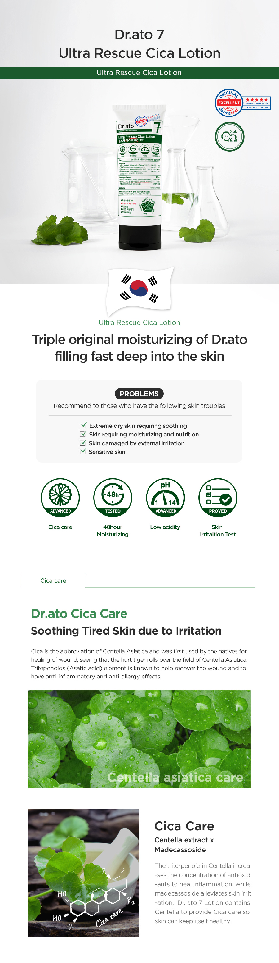 Dr.ato - Lotion Ultra Rescue Cica - 160ml