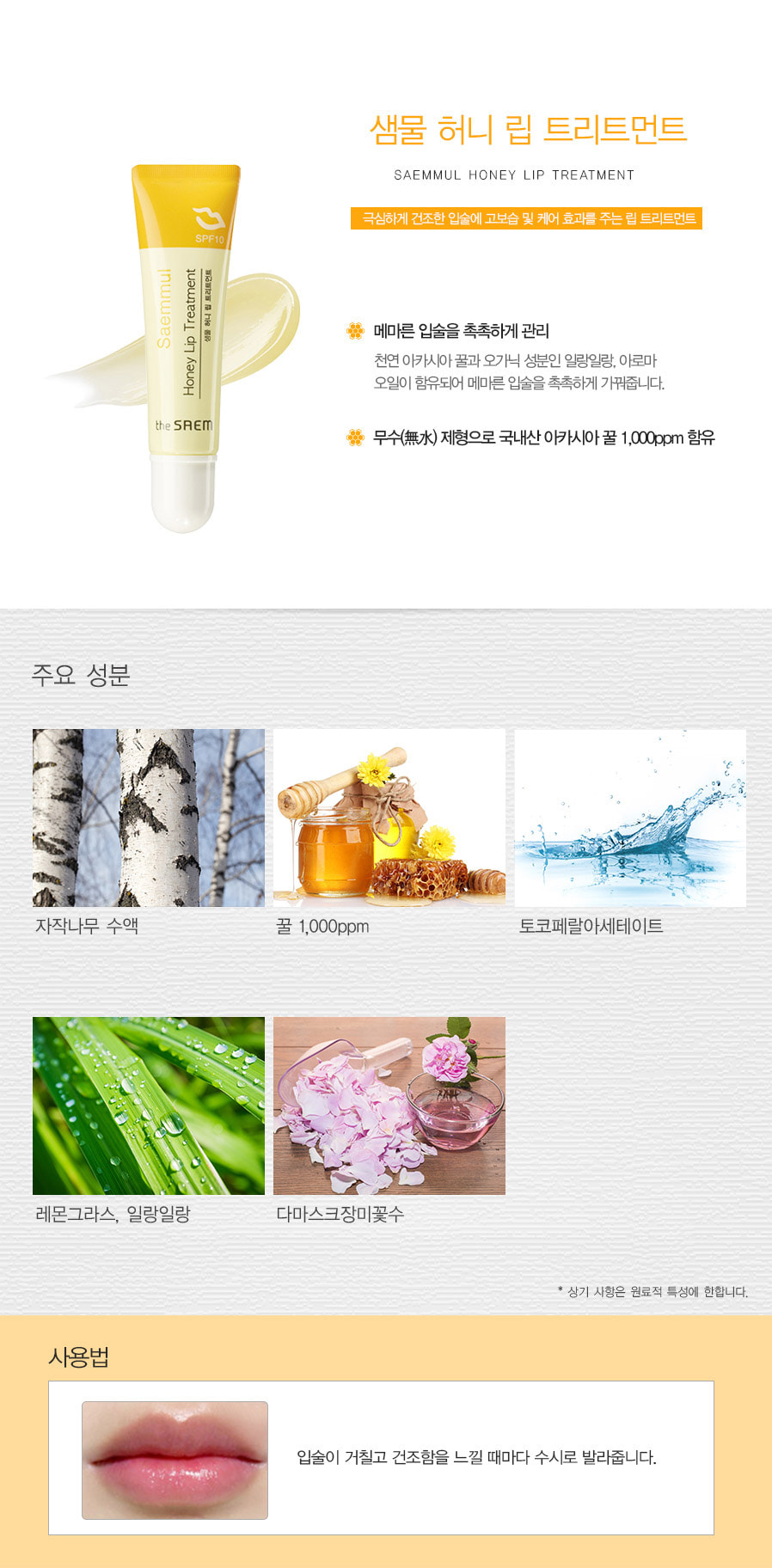 The Saem - Soin des lèvres Saemmul Honey (SPF10)
