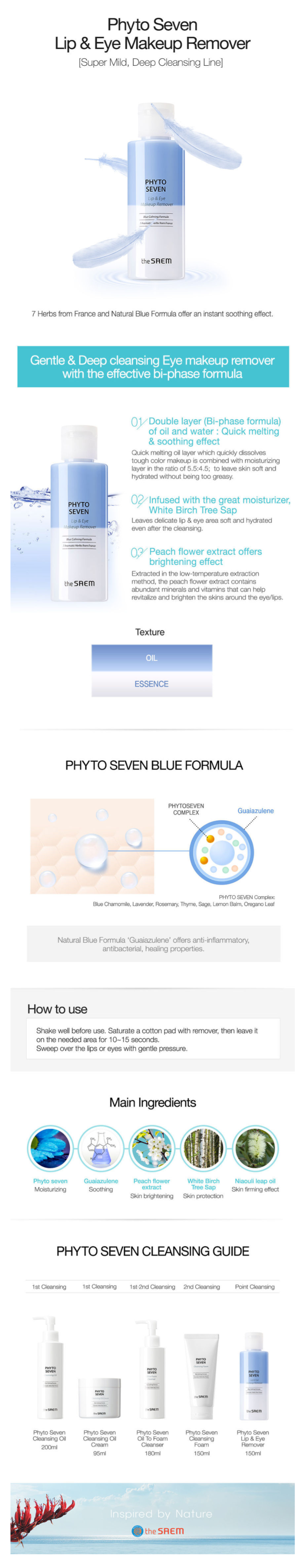The Saem - Phyto Seven Lip & Eye Makeup Remover - 150ml