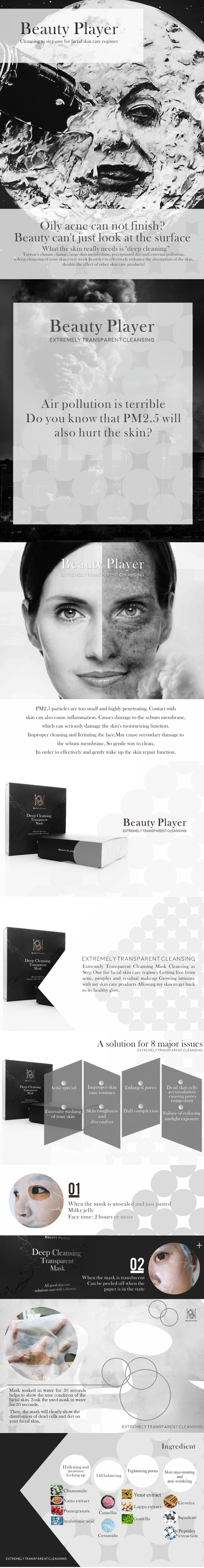 Beauty Player - Deep Cleansing Transparent Mask - 5pcs
