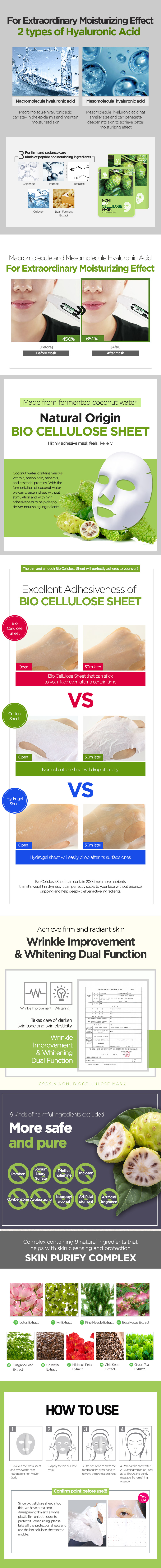 G9SKIN - Masque Biocellulose Noni