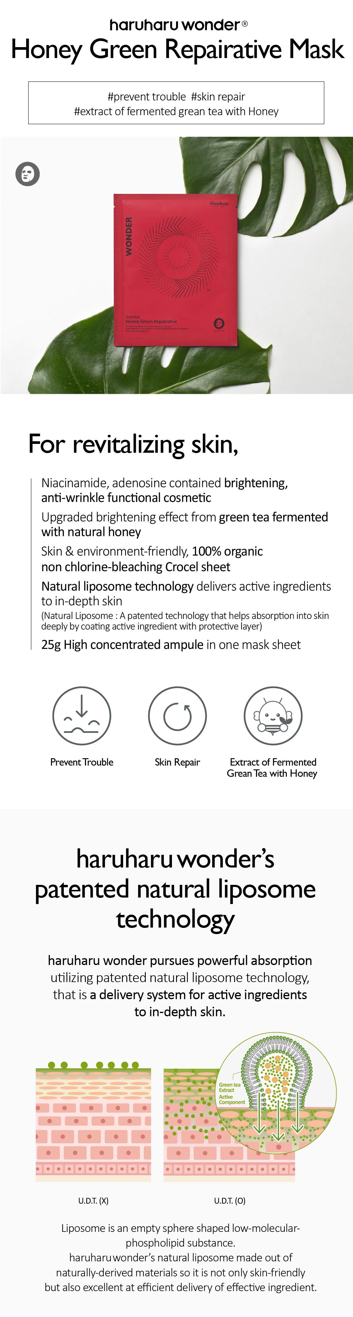 Haruharu WONDER - Honey Green Pack de masques (5pièces)