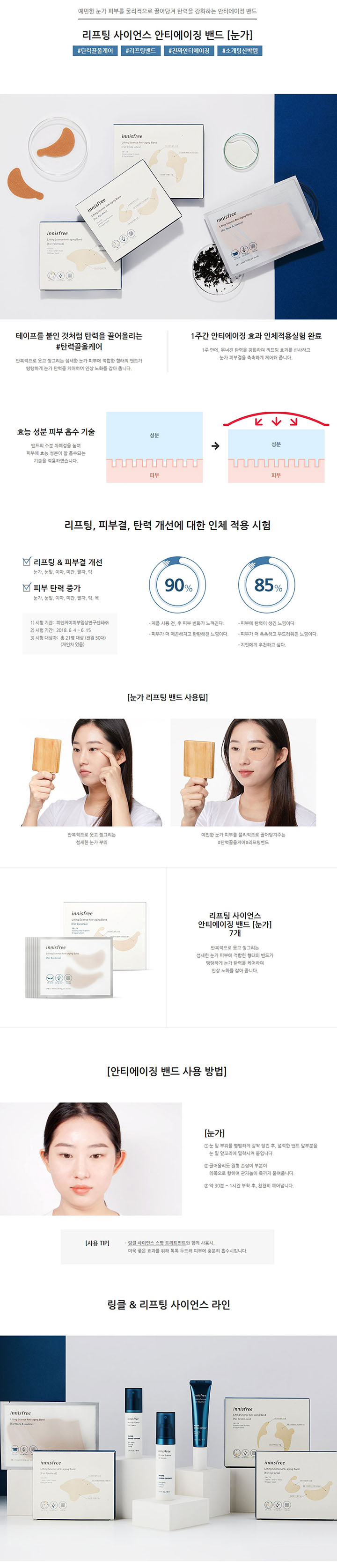 innisfree - Lifting Science Anti Aging Band - No.For Eye Eye - 1pack (7pcs)