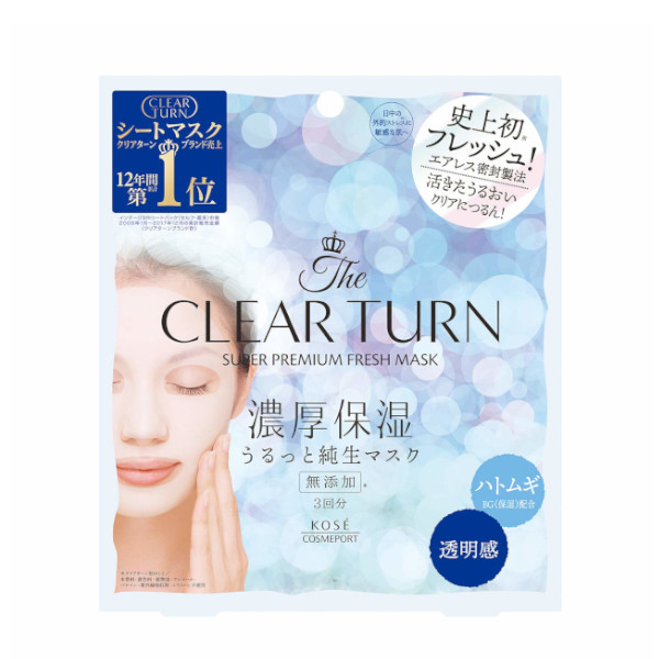 Kose - Clear Turn - Premium - Fresh Mask - Translucence - 3pcs