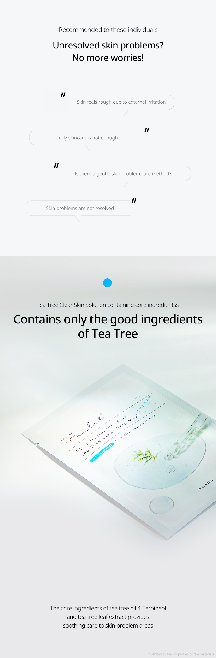 THE LAB by blanc doux - Oligo Hyaluronic Acid Masque peau claire à l'arbre à thé - 1pièce